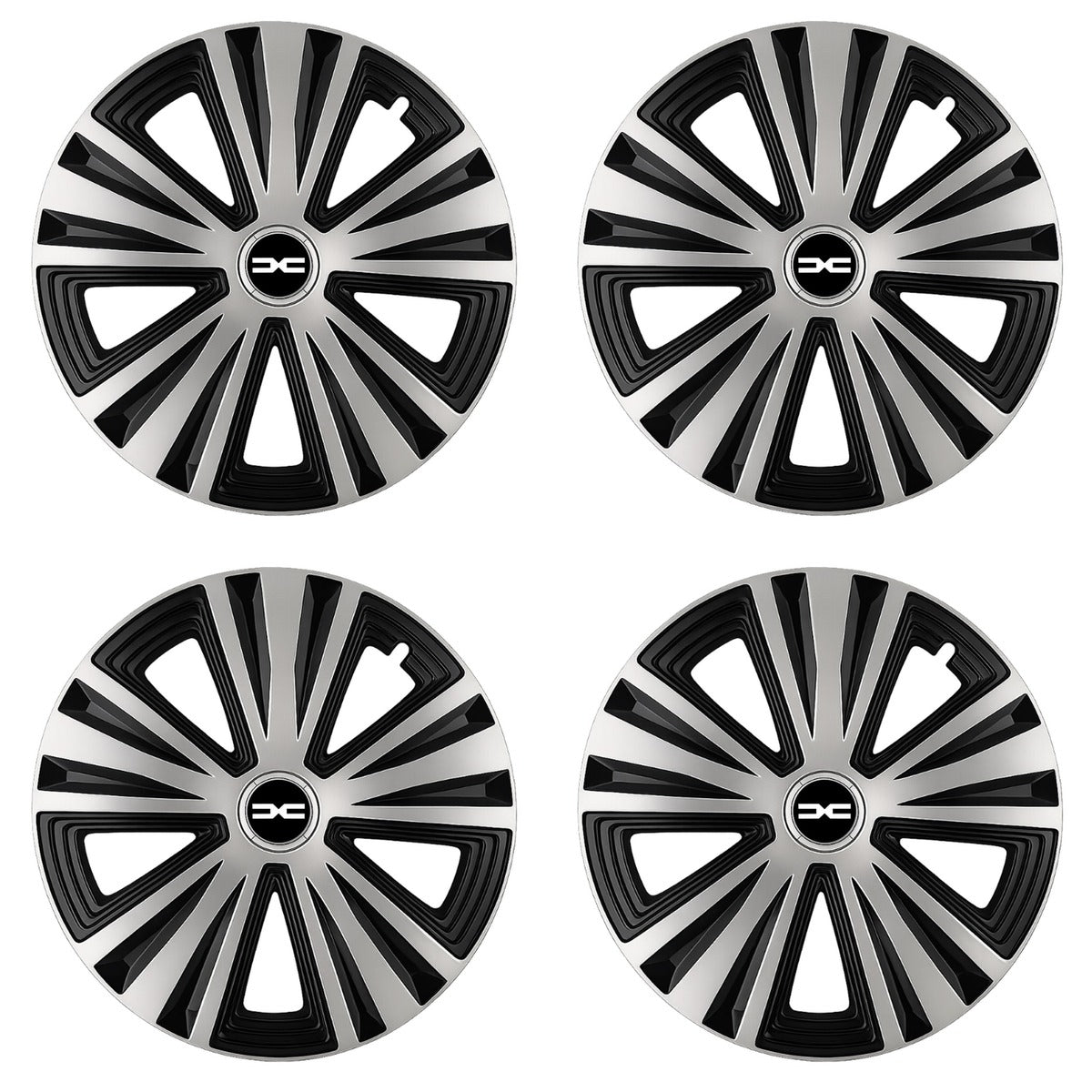 Set 4 capace roti Glory Gri-Negru R16, Compatibil Cu Dacia Nou
