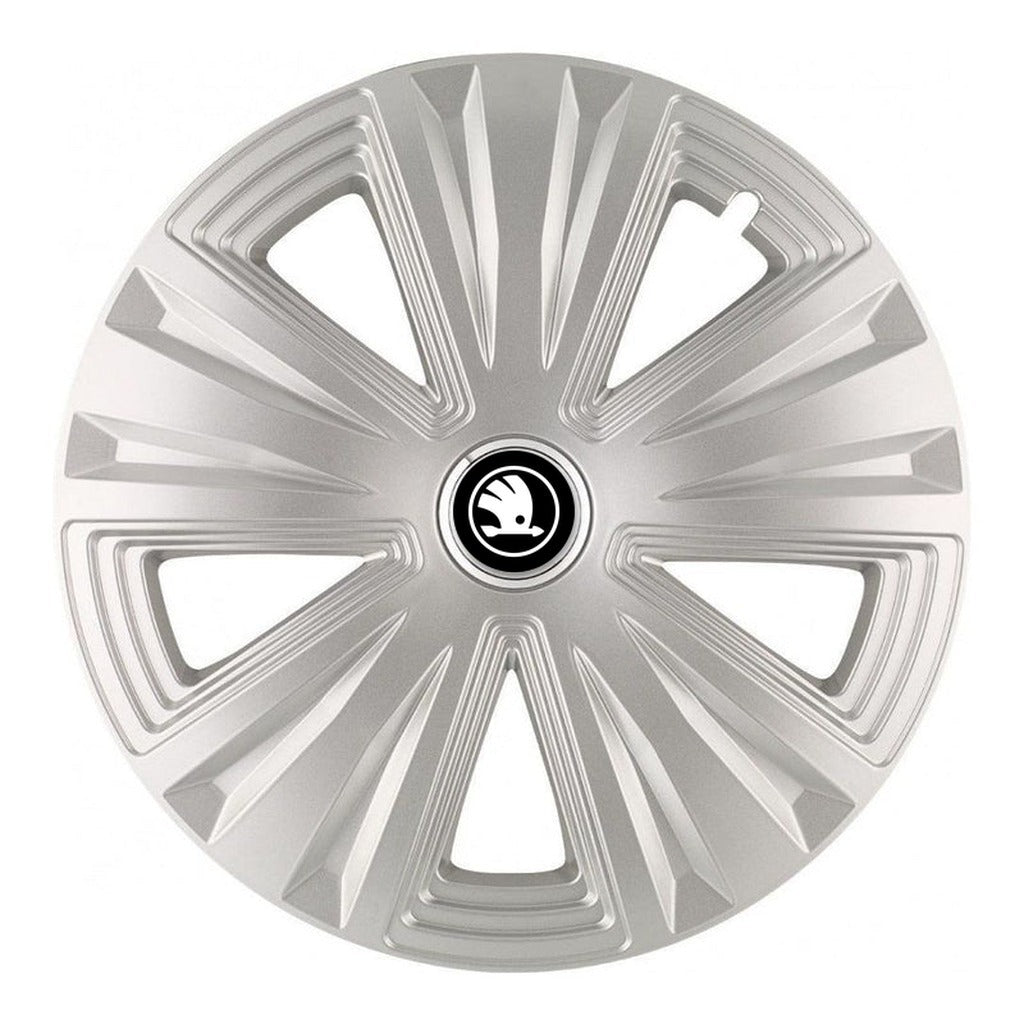 Set 4 Capace Roti, potrivite jantelor de R14, pentru Skoda Nou, model glory Gri