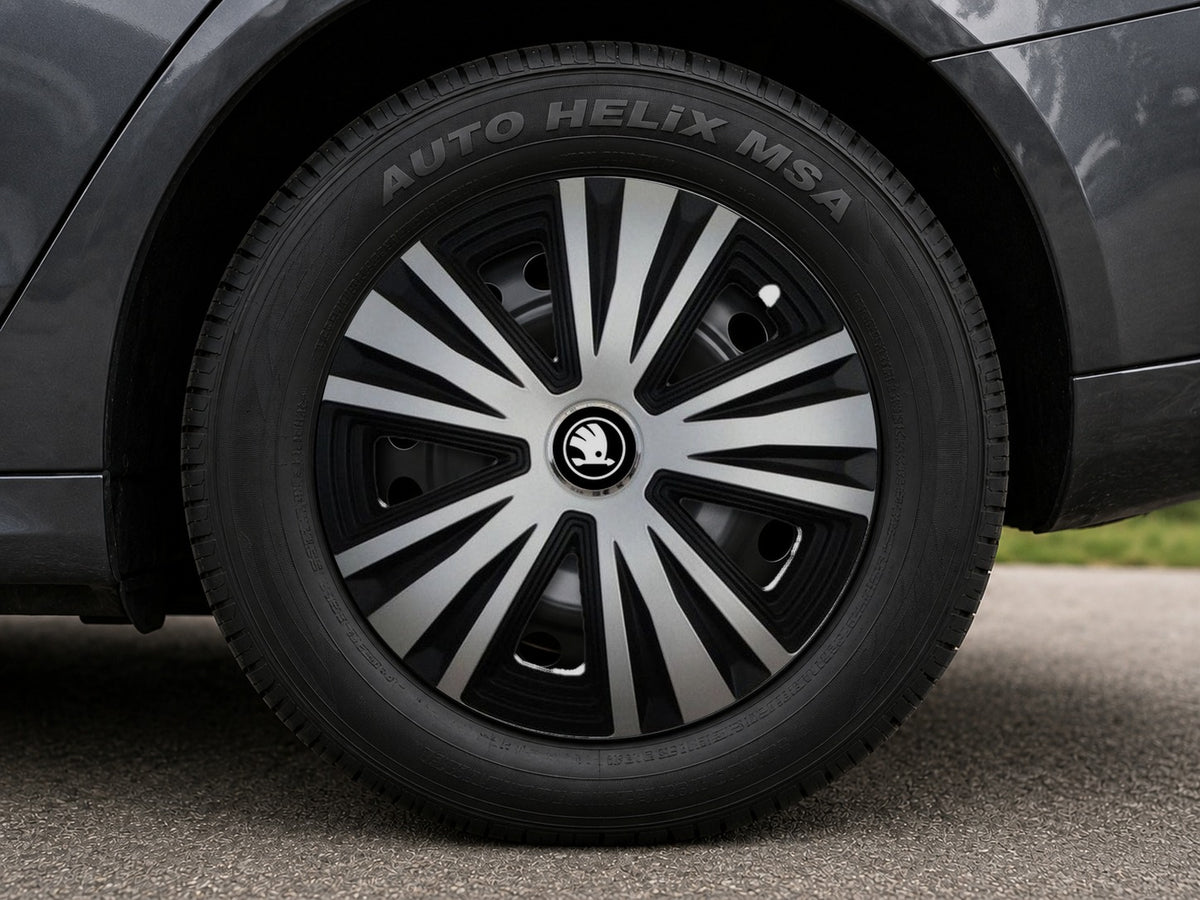 Set 4 Capace Roti potrivite jantelor de 15 inch, pentru Skoda Nou, model Glory Mix