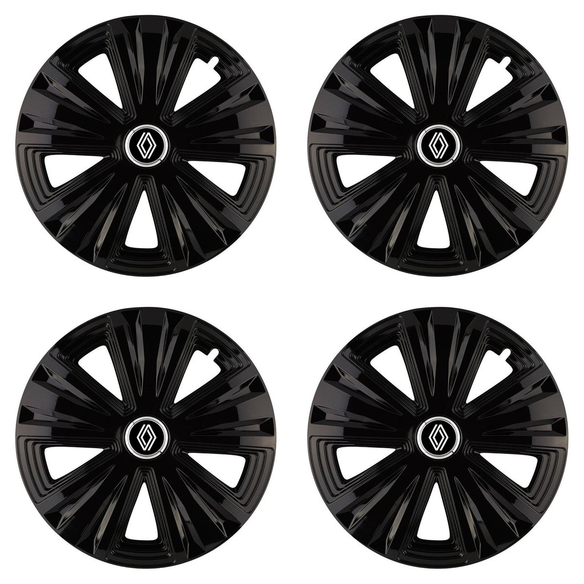 Set 4 capace roti Glory negru R15 Compatibil Cu Renault Nou