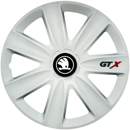 Set 4 Capace Roti GTX Alb R14, Compatibil Cu Skoda Nou