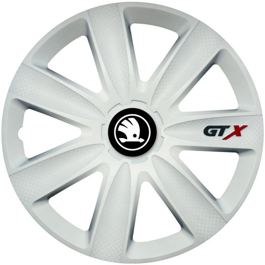 Set 4 Capace Roti GTX Alb R14, Compatibil Cu Skoda Nou