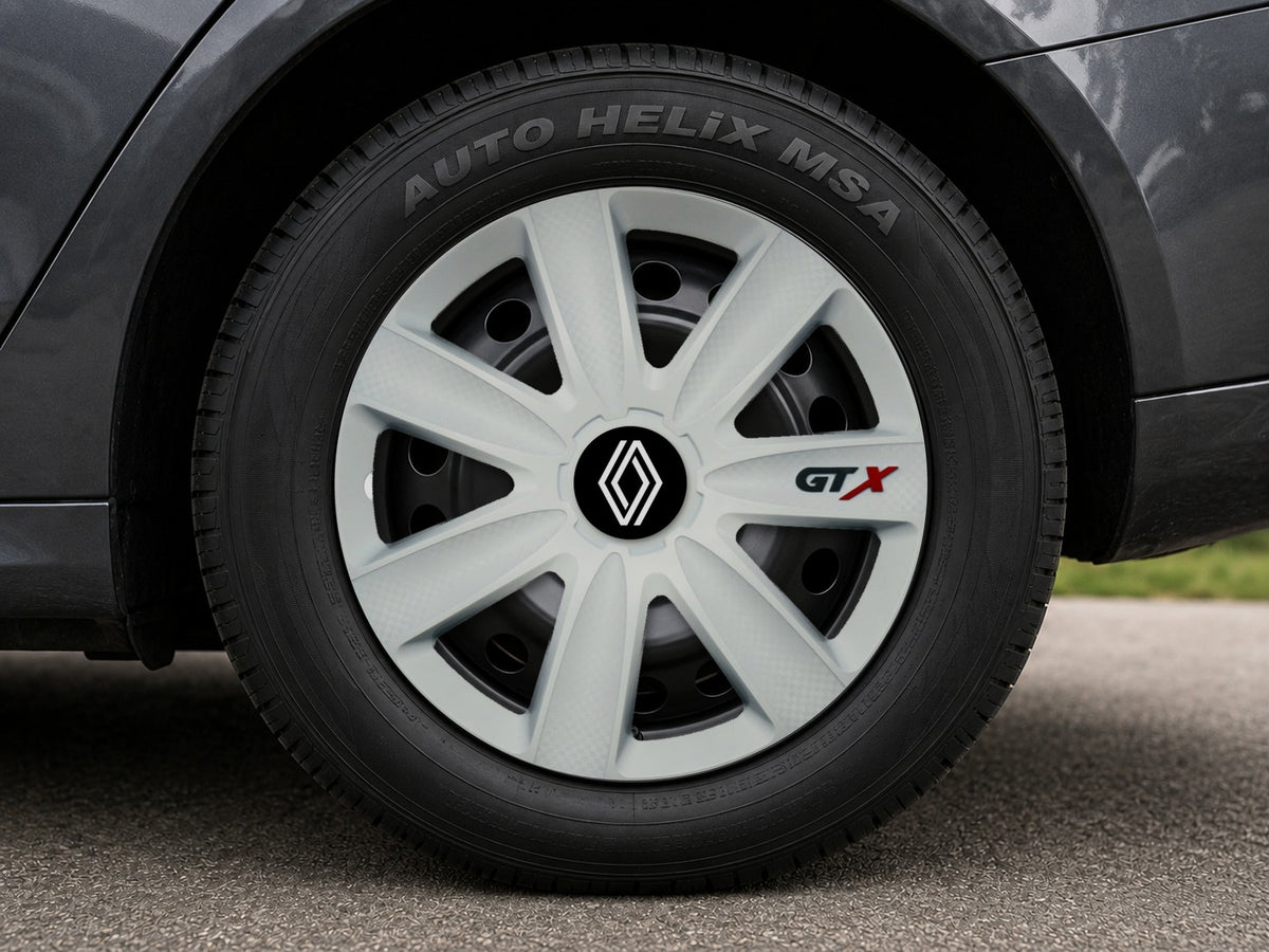 Set 4 Capace Roti GTX Alb R14, Compatibil Cu Renault Nou