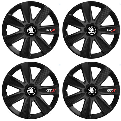 Set 4 Capace Roti GTX Negru Carbon R17, Pentru Skoda Nou