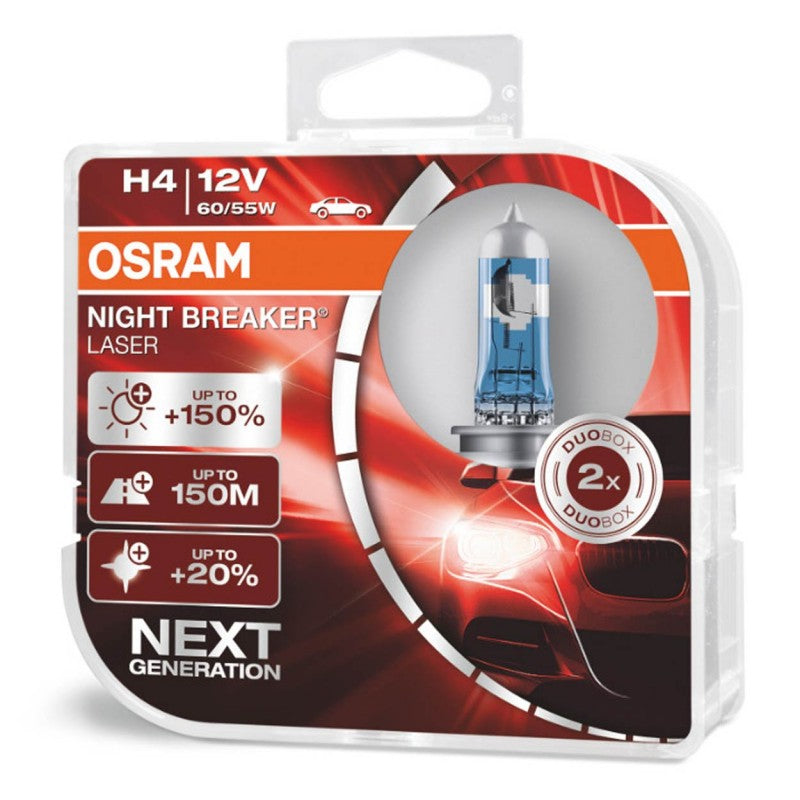 Becuri halogene Osram H4 12V 60/55W P43t NIGHT BREAKER LASER +150% /2 buc
