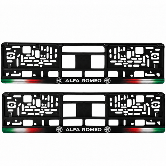 Set 2 bucati, suport numar inmatriculare personalizat Alfa Romeo, HLX-1