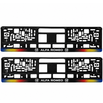Set 2 bucati, suport numar inmatriculare personalizat Alfa Romeo, HLX-1