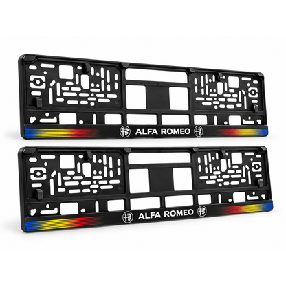 Set 2 bucati, suport numar inmatriculare personalizat Alfa Romeo, HLX-1