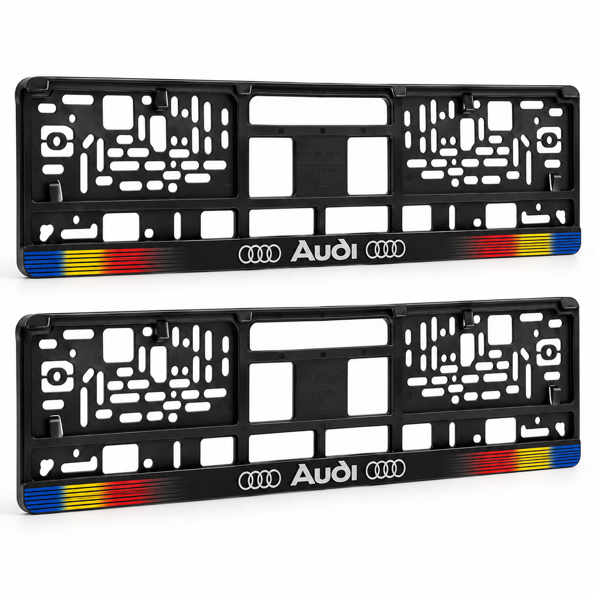 Set 2 bucati, suport numar inmatriculare personalizat Audi, HLX-1