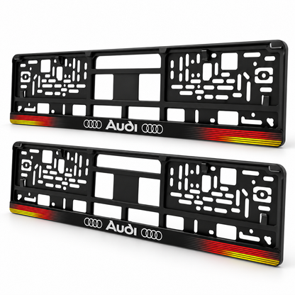 Set 2 bucati, suport numar inmatriculare personalizat Audi, HLX-1