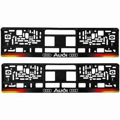 Set 2 bucati, suport numar inmatriculare personalizat Audi, HLX-1