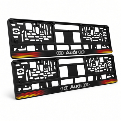 Set 2 bucati, suport numar inmatriculare personalizat Audi, HLX-1
