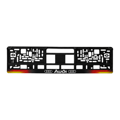Set 2 bucati, suport numar inmatriculare personalizat Audi, HLX-1