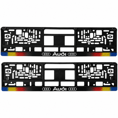Set 2 bucati, suport numar inmatriculare personalizat Audi, HLX-1
