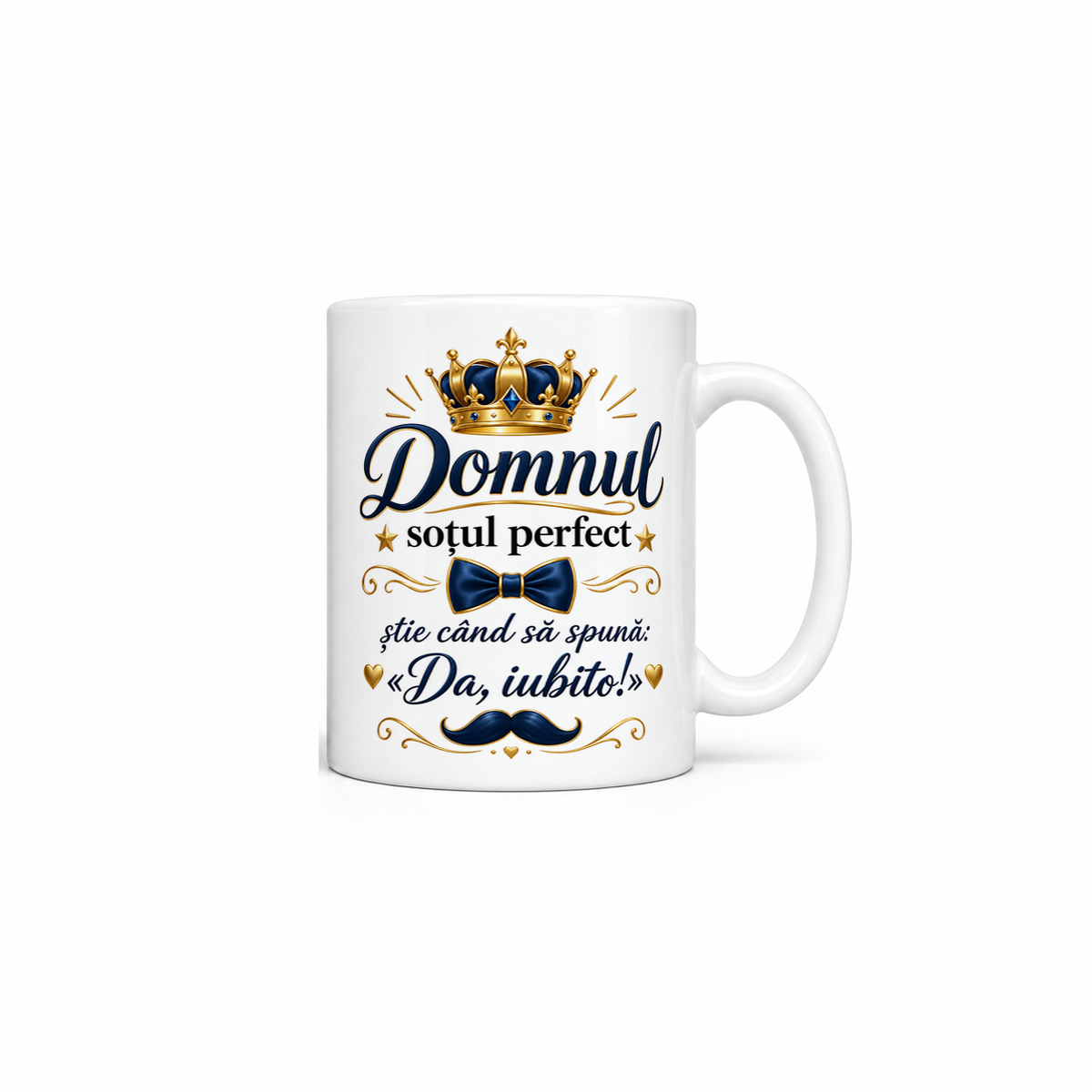 Cană personalizată Domnul soțul perfect, ceramică albă 330 ml, mesaj amuzant, cadou pentru soț