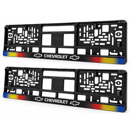 Set 2 bucati, suport numar inmatriculare personalizat Chevrolet, HLX-1