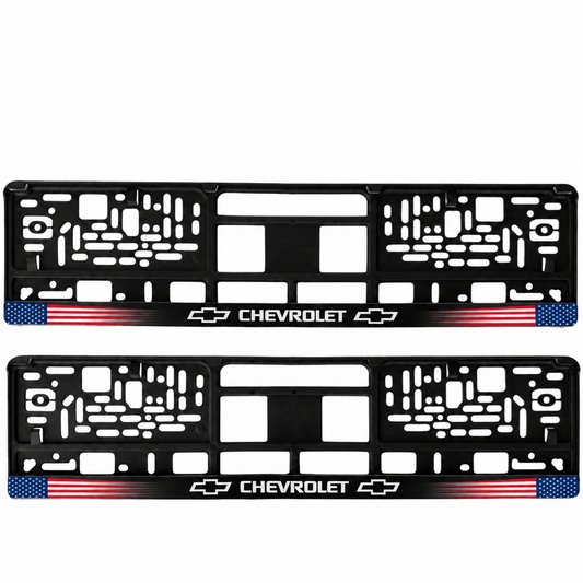 Set 2 bucati, suport numar inmatriculare personalizat Chevrolet, HLX-1