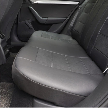 Set Huse Scaune Universale Din Piele Ecologică Si Alcantara Personalizate Cu Dacia NOU, Negre