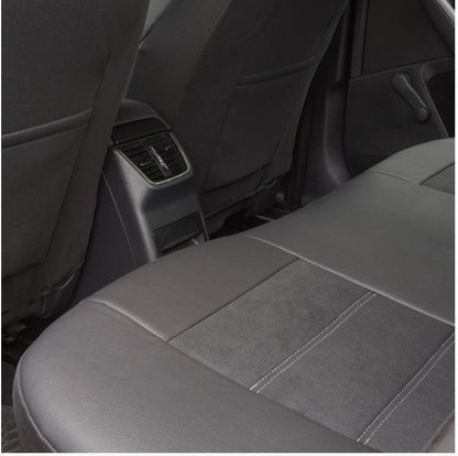 Set Huse Scaune Universale Din Piele Ecologică Si Alcantara Personalizate Cu Dacia NOU, Negre