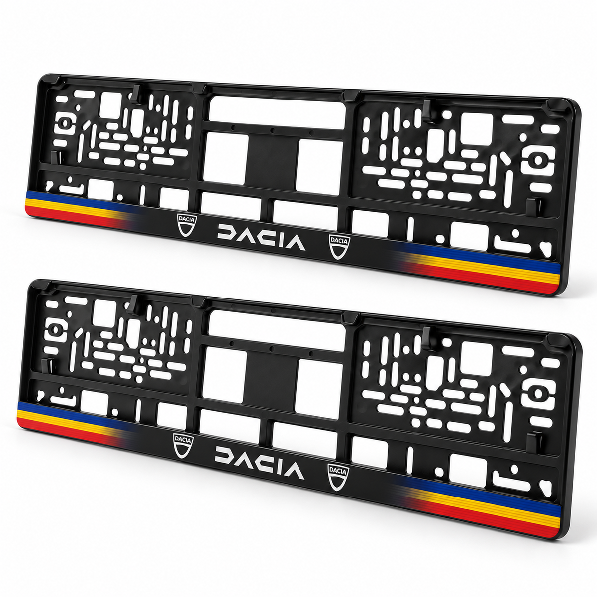 Set 2 bucati, suport numar inmatriculare personalizat Dacia vechi, HLX-1