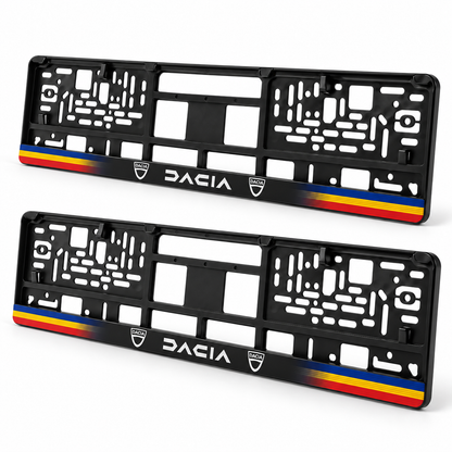 Set 2 bucati, suport numar inmatriculare personalizat Dacia vechi, HLX-1