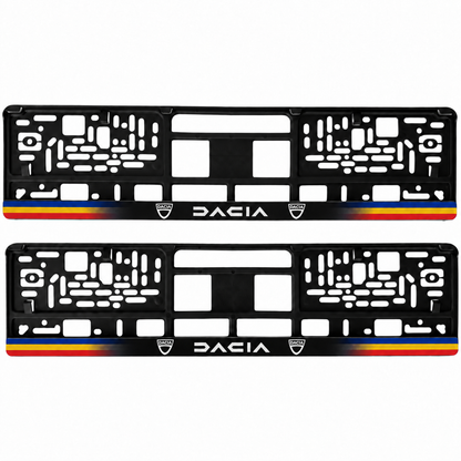 Set 2 bucati, suport numar inmatriculare personalizat Dacia vechi, HLX-1