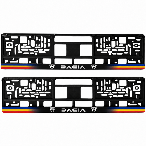 Set 2 bucati, suport numar inmatriculare personalizat Dacia vechi, HLX-1