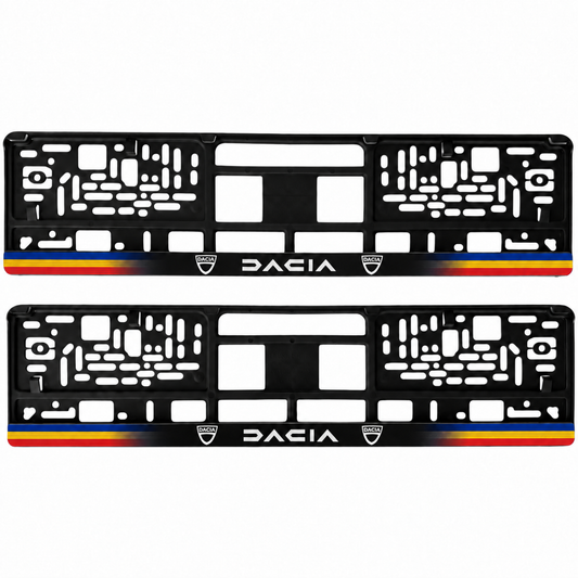 Set 2 bucati, suport numar inmatriculare personalizat Dacia vechi, HLX-1