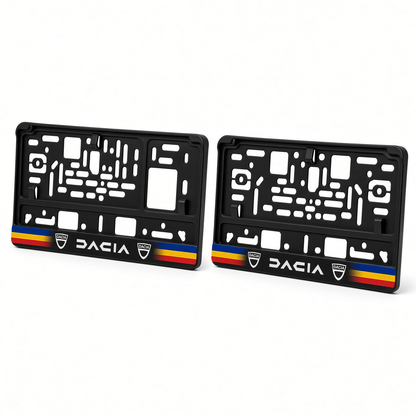 Set 2 bucati, suport numar inmatriculare personalizat Dacia vechi, HLX-1