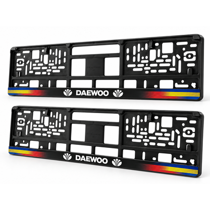 Set 2 bucati, suport numar inmatriculare personalizat Daewoo, HLX-1
