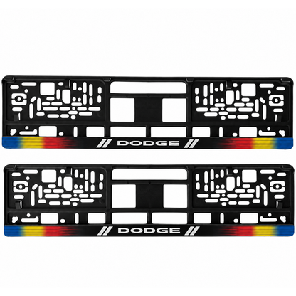 Set 2 bucati, suport numar inmatriculare personalizat Dodge, HLX-1
