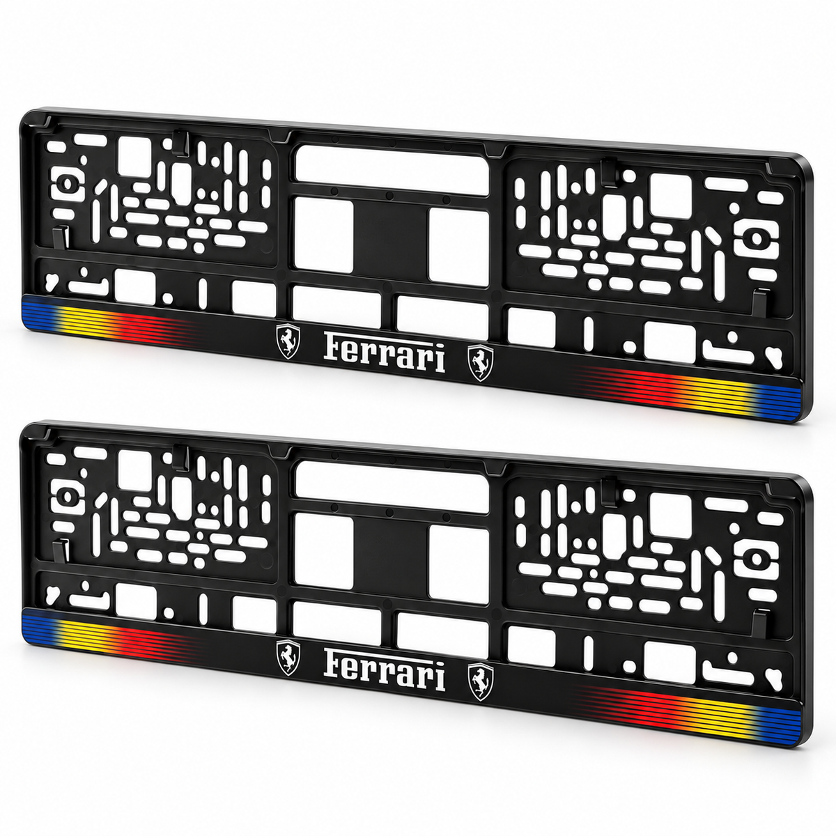 Set 2 bucati, suport numar inmatriculare personalizat Ferrari, HLX-1