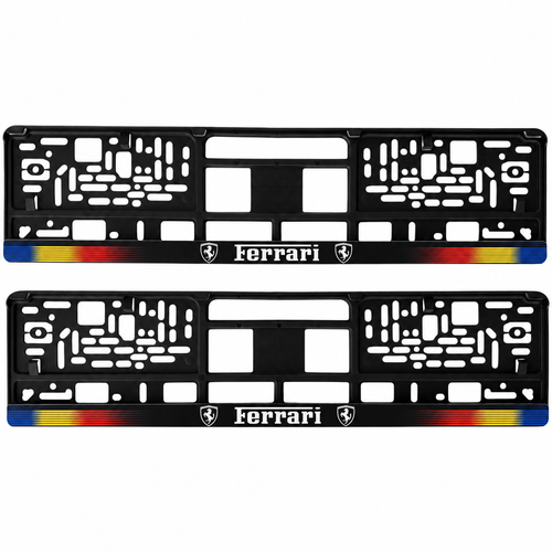 Set 2 bucati, suport numar inmatriculare personalizat Ferrari, HLX-1