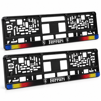 Set 2 bucati, suport numar inmatriculare personalizat Ferrari, HLX-1