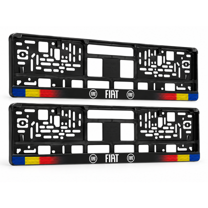 Set 2 bucati, suport numar inmatriculare personalizat Fiat, HLX-1