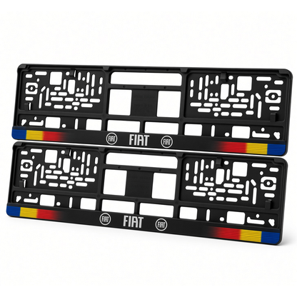 Set 2 bucati, suport numar inmatriculare personalizat Fiat, HLX-1