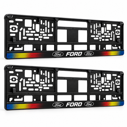 Set 2 bucati, suport numar inmatriculare personalizat Ford, HLX-1