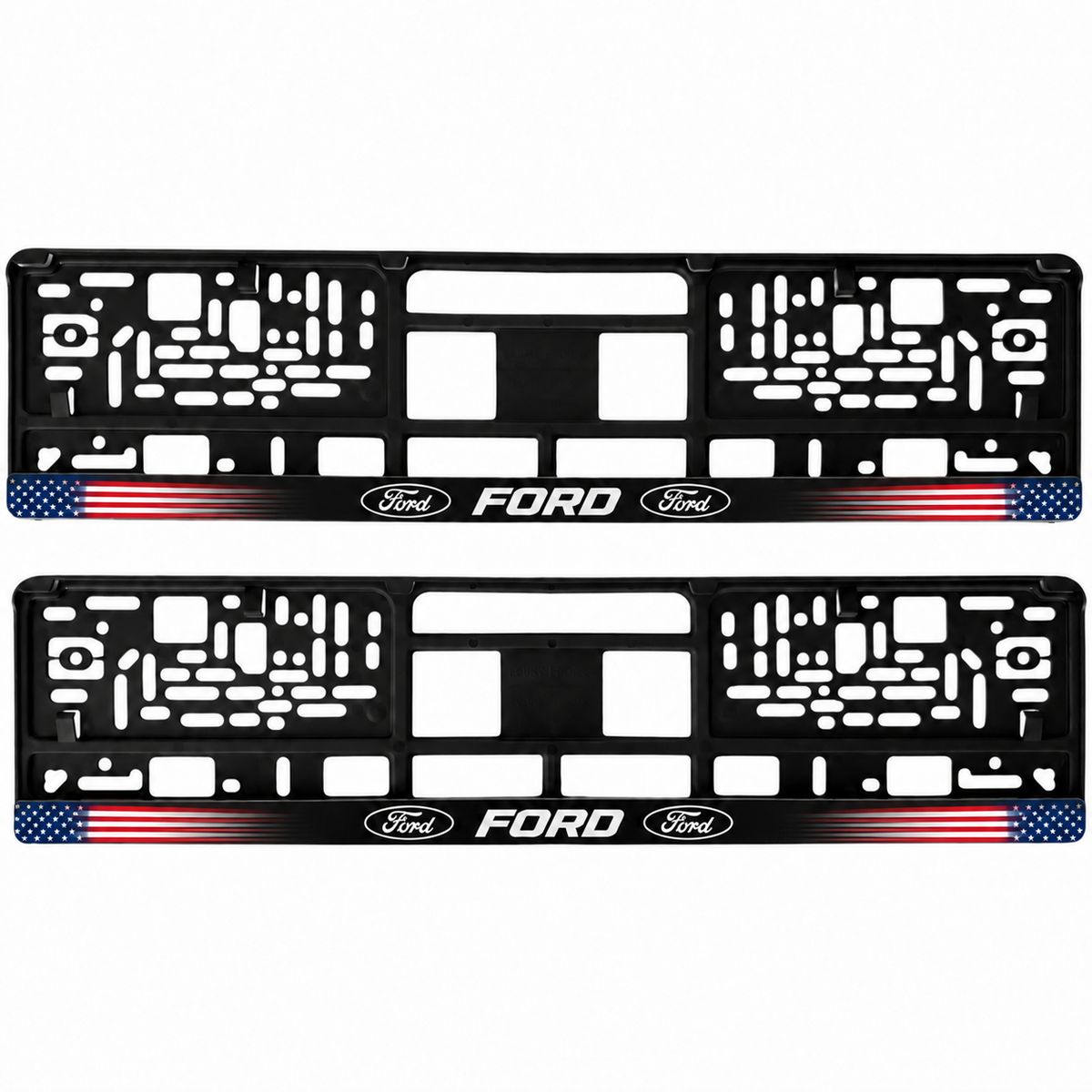Set 2 bucati, suport numar inmatriculare personalizat Ford, HLX-1