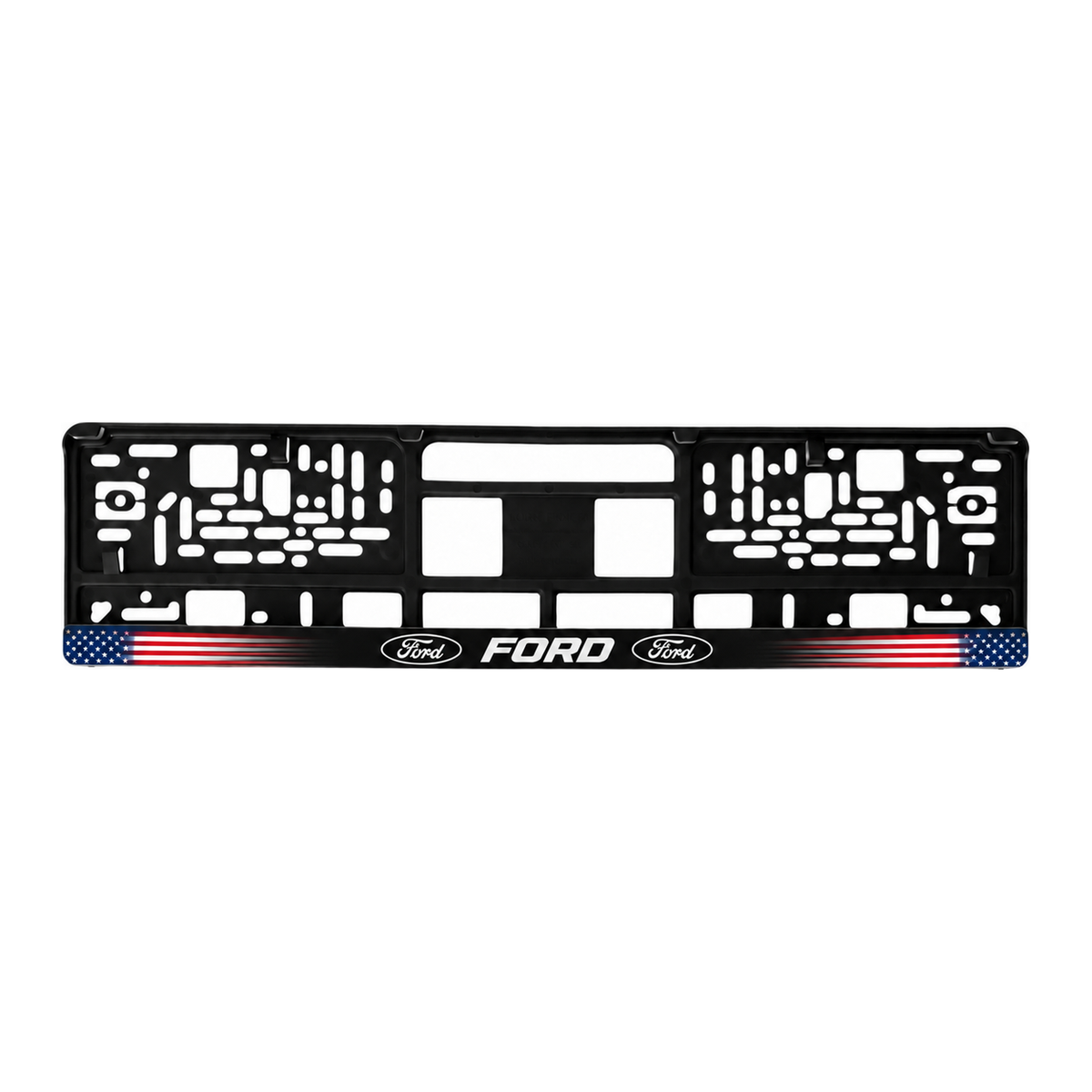 Set 2 bucati, suport numar inmatriculare personalizat Ford, HLX-1