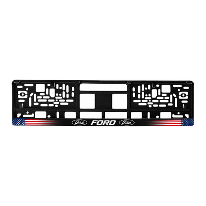 Set 2 bucati, suport numar inmatriculare personalizat Ford, HLX-1