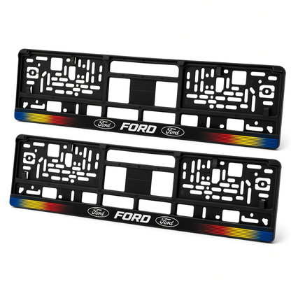 Set 2 bucati, suport numar inmatriculare personalizat Ford, HLX-1