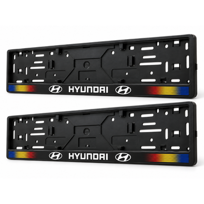 Set 2 bucati, suport numar inmatriculare personalizat Hyundai, HLX-1