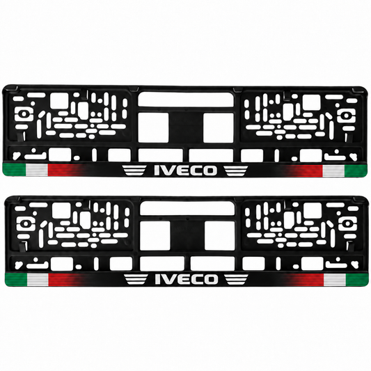 Set 2 bucati, suport numar inmatriculare personalizat Iveco, HLX-1