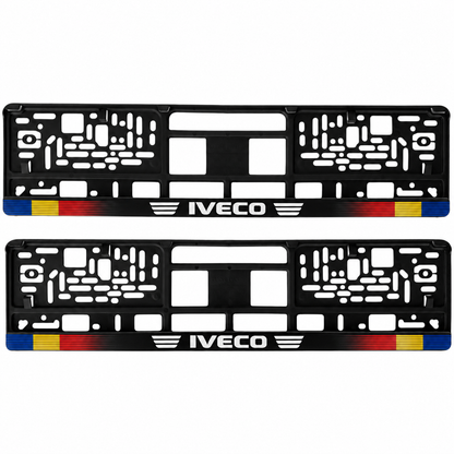 Set 2 bucati, suport numar inmatriculare personalizat Iveco, HLX-1