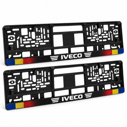 Set 2 bucati, suport numar inmatriculare personalizat Iveco, HLX-1