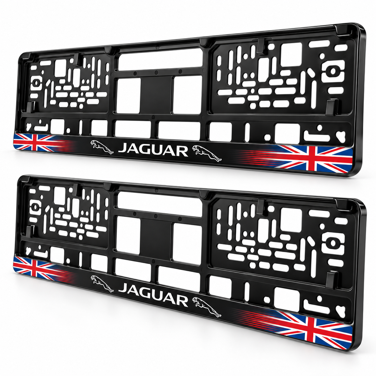Set 2 bucati, suport numar inmatriculare personalizat Jaguar, HLX-1