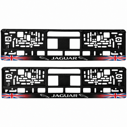 Set 2 bucati, suport numar inmatriculare personalizat Jaguar, HLX-1