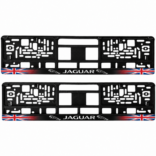 Set 2 bucati, suport numar inmatriculare personalizat Jaguar, HLX-1