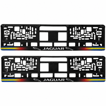 Set 2 bucati, suport numar inmatriculare personalizat Jaguar, HLX-1
