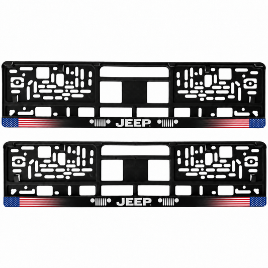 Set 2 bucati, suport numar inmatriculare personalizat Jeep, HLX-1